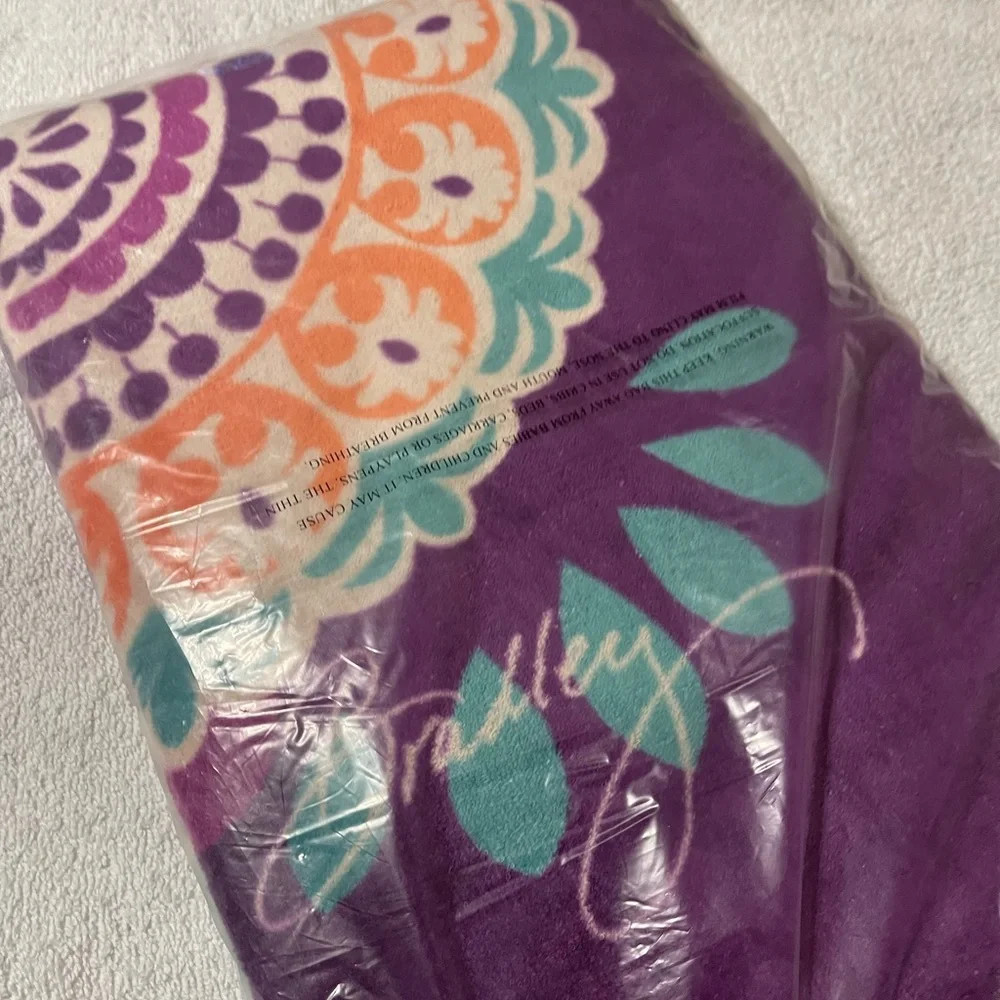 NWT Vera Bradley Plum Crazy Beach Towel NWT